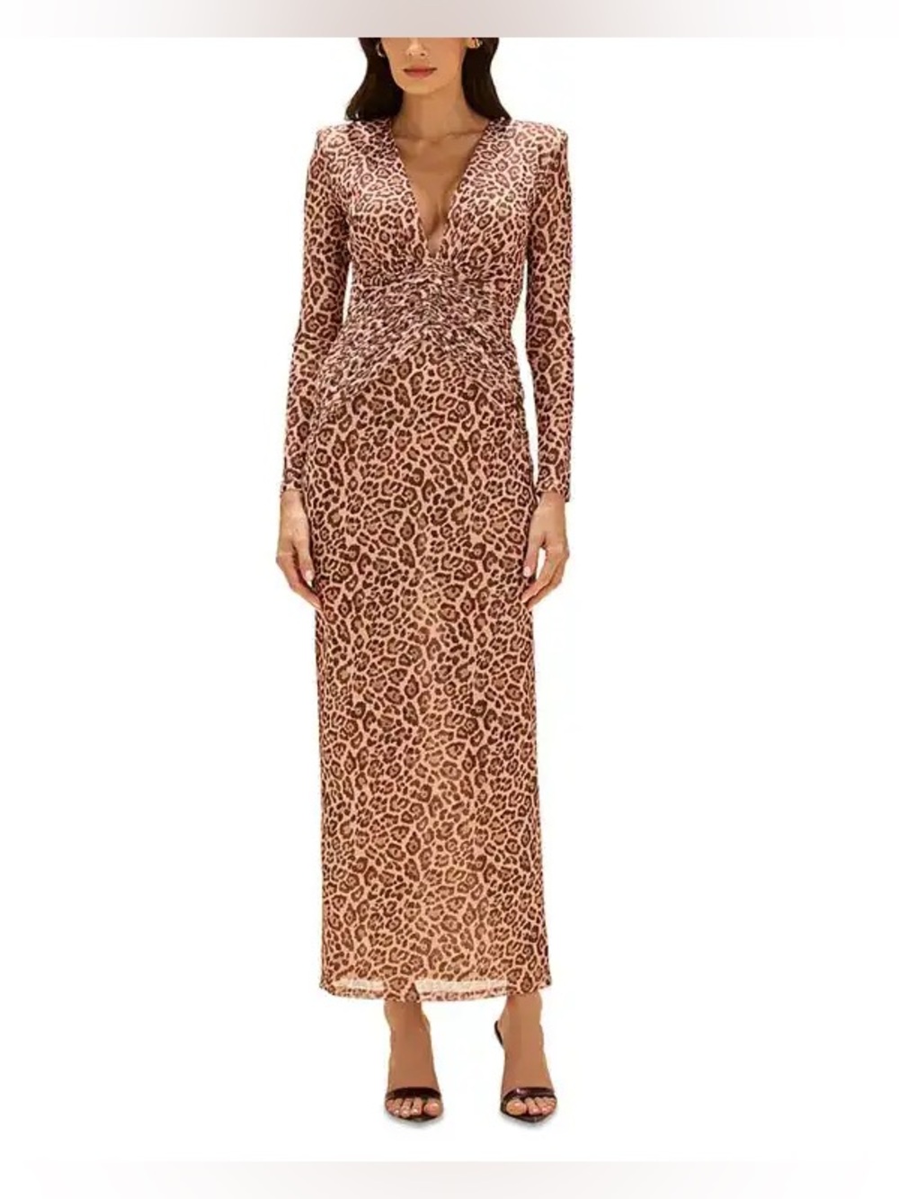 PATBO Panthera Leopard Tulle Ruched Maxi Dress – Retail $775